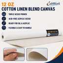Large Cotton-Linen Blend Canvas Roll for Painting, 63 in x 6 yd