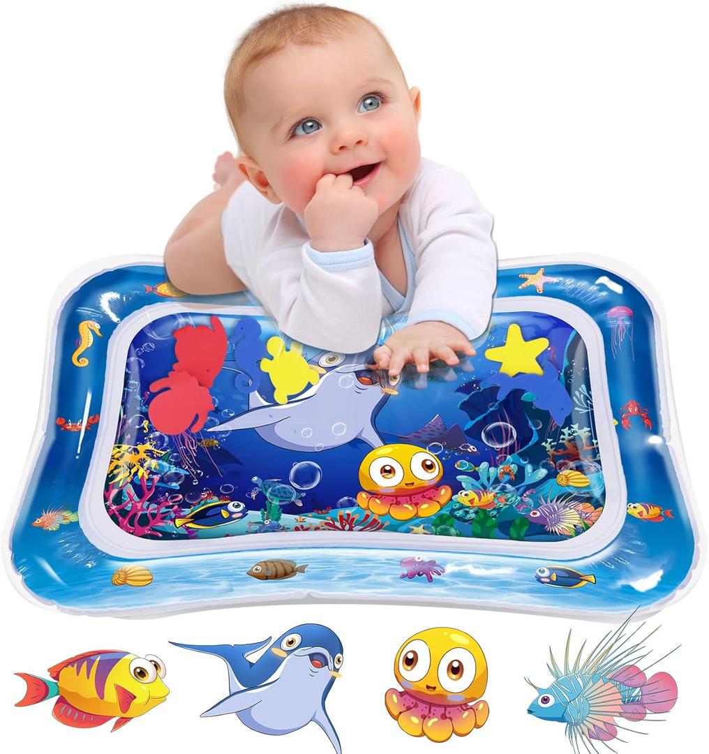 Infinno Tummy Time Mat Sensory Water Mat for Babies, Baby Toys for 3 6 9 12 Months Boys and Girls, Great Gift Idea of Baby Stuffs