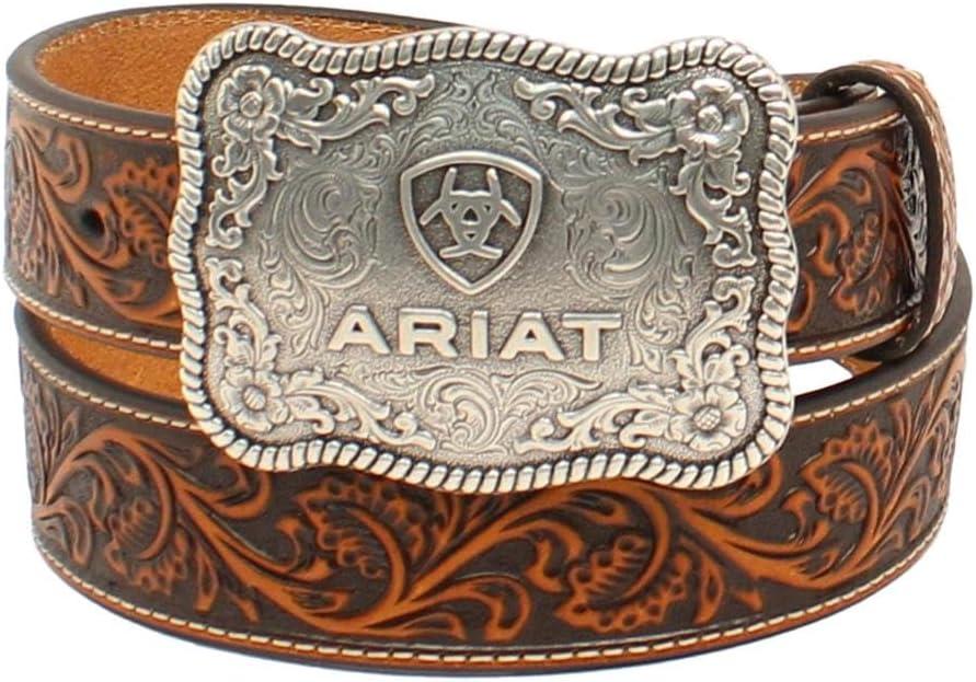 ARIAT Men's Rectangle Rope Edge Shield Buckle Belt (40)