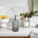 JASAI 18Oz Gray Glass Soap Dispenser with Rust Proof Pump, Refillable Kitchen soap Dispenser for Dish Soap, Bathroom Soap Dispenser for Dispense Hand soap, Lotion.