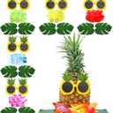 6 Sets Hawaiian Table Centerpieces Pineapple Luau Party Table Decorations Tropical Decor for Beach Summer Party