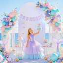 Wedding Arch Backdrop Cover, 7.2FT Silver White Arch Cover Stretchy Backdrops, Double-Sided Arch Stand Covers for Wedding Ceremony, Baby Shower, Birthday Party Decoration