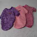 3 Pack Dog Sweaters for Small Dogs Girl Boy Winter Fleece Clothes Warm Soft Dog Sweatshirt Outfit for Dogs Cats Pet Apparel (Pink+Rose+Purple, Large)