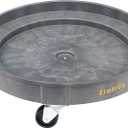 ELAFROS 30 Gallon and 55 Gallon Heavy Duty Plastic Drum Dolly Durable Plastic Drum Cart 900 lb. Capacity- Barrel Dolly with 5 Swivel Casters Wheel,Grey