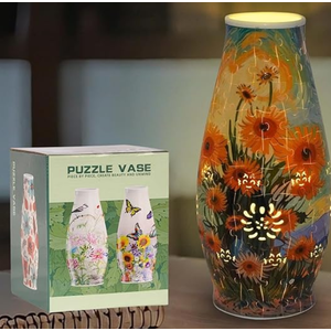 3D Puzzle Vase for Adults & Kids, 152 Pcs 3D Puzzle Planter Vases for Flowers, Arts and Crafts for Kids 4-6, Adults, Girls, Cute Unique Flower Vases with Night Light(Butterfly)