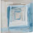 Blue Layered Squares Abstract, 24 x 24 Inch Canvas Wall Art