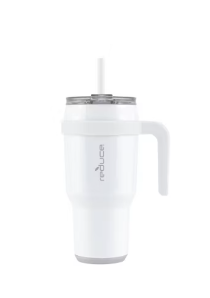 Reduce 40 oz Cold1 Vacuum Insulated Stainless Steel Straw Tumbler Mug White
