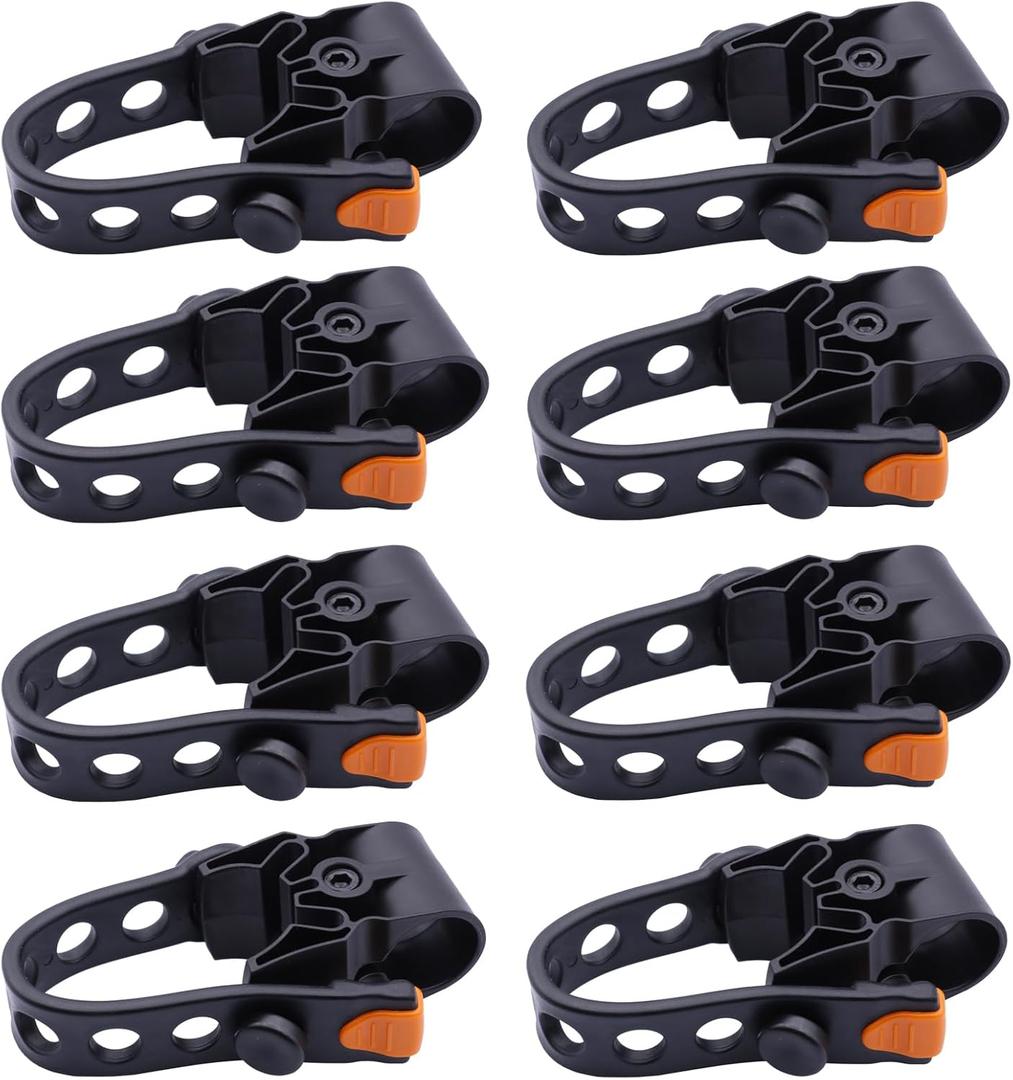 8Pcs Bike Rack Straps Replacement Parts Bicycle Hitch Strap Bike Rack Cradle Replacement Bike Tie Down Straps Replacement Rubber Straps Spare Hook fit 1 Inch Tube (Orange)