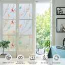 2 x Coavas One Way Window Privacy Film, Reflective Window Tint for Home See Out Not in, Sun Blocking Anti UV Static Cling Glass Windows Door Coverings for Winter (17.5 x 78.7 Inch, Z-translucent Birds)