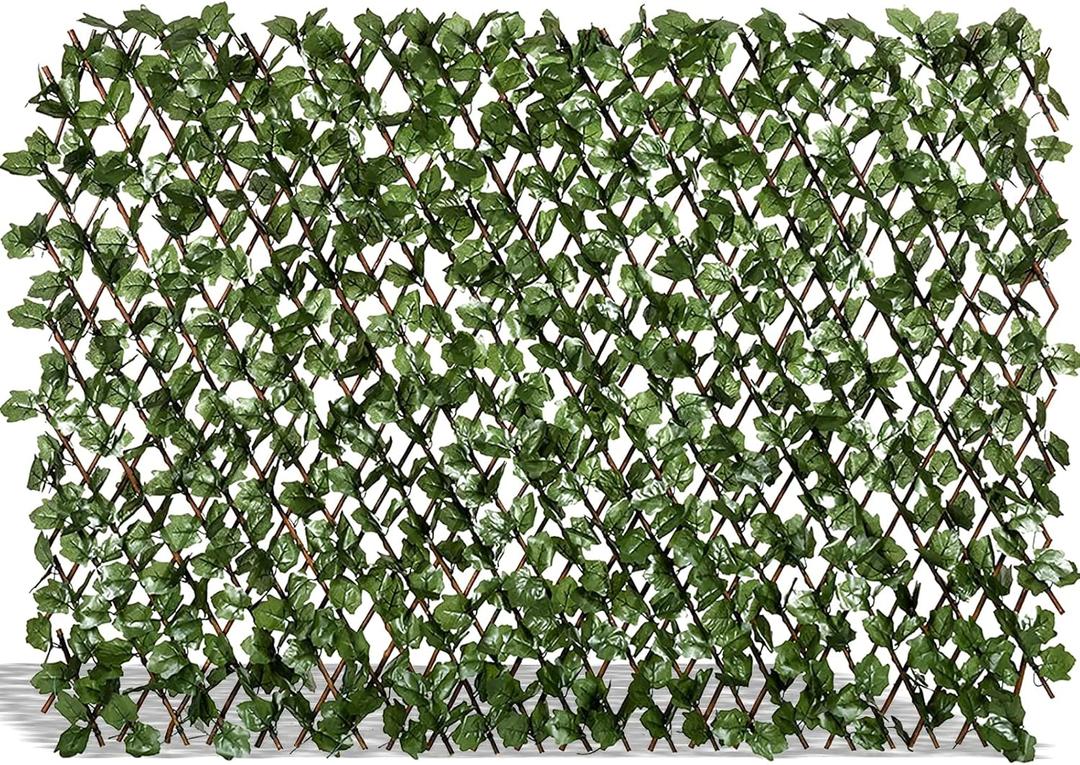 DOEWORKS Expandable Fence Privacy Screen for Balcony Patio Outdoor, 1PC Faux Ivy Fencing Panel for Backdrop Garden Backyard Home Decorations