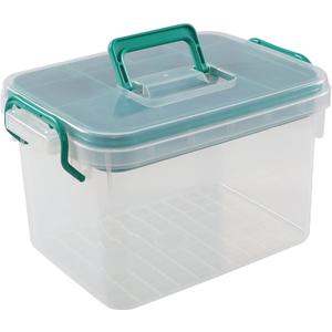 Vababa Clear First Aid Box, Plastic Storage Container with Locking Lid & Handle