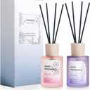 Reed Diffuser - Lavender&Pink Peony 4.06oz (120ml) 2 Packs Essential Oil Reed Diffuser Set with 16 Sticks, Long Lasting Fragrance for Home, Bathroom, Bedroom, Room, Decor