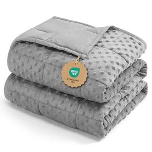 Kivik Breathable Weighted Blanket for Adults, 15 lbs Ultra Soft Minky Dot Heavy Blankets, Reversible Cooling and Warm Blanket for All Seasons, Machine Washable, 60"x80" Queen Size, Grey