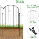 Garden Fence 10 Panels, 17 in(H) x 10 ft(L) Arched Rustproof Metal Garden No Dig Fence Border Animal Barrier for Dog Flower Edging for Yard Patio Outdoor