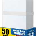 Poly Mailers 10x13 Inch 50 Pcs, Large Shipping Bags for Clothing, Waterproof Strong Adhensive Mailing Bags for Small Business, Tear-resistant Mailers Poly Bags Mailing Envelopes White