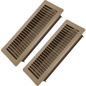 Howeall 4" x 12" Floor Register 2 Pack - Heavy Duty Steel Walkable Floor Vents - Easy Adjust Air Supply Lever - Vent Covers for Home (Brown)