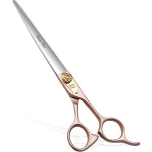 Fenice Peak 7'' Dog Straight Scissors for Grooming 440C Stainless Steel Rose Gold Professional Pet Trimming Scissors Sharp Blades Cutting for Dogs and Cats Shears Fenice Peak 7'' Dog Straight Scissors for Grooming 440C Stainless Steel Rose Gold Professional Pet Trimming Scissors Sharp Blades Cutting for Dogs and Cats Shears