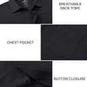 VEBOON Men's Short Sleeve Button Down Shirts Cotton Lightweight Stretch Moisture Wicking Dress Shirt with Pocket (XXXL, Black) 