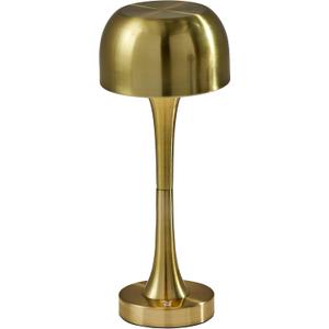 Adesso Cordless Table Lamp with 3-Level Touch Dimmer & Built-in Rechargeable Battery  15" Tall Touch Lamp, Antique Brass Finish