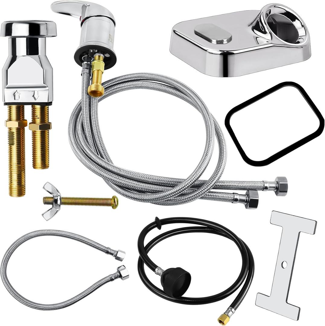 Karagas Salon Shampoo Bowl Faucet Vacuum Breaker Kit, Salon Shampoo Bowl Salon Sink Faucet & Vacuum Breaker with Sprayer and Hose for Shampoo Bed,Hair Salon Sink Faucet Sprayer Hose Set