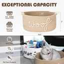 Sea Team Dog Toy Storage Basket with Handles, 16.5 x 11 x 7 Inches, 4.4 Gallons Large Cotton Rope Storage Bin, Shelf Basket, Organizer for Pet Chew Toys, Foods, Beige Woof
