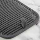 KitchenAid Quilted Cotton Terry Cloth Oven Mitt, Pot Holder, Kitchen Towel 4-Pack Set, Heat Resistant, Silicone Grip, Gift Set, Charcoal Grey, 16"x26", 7"x13" & 7"x10"