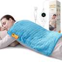 Super-Fast Heat Up Carbon Fiber Heating Pad: Back, Neck, Shoulder, Period Cramps Pain Relief, Muscle Relief, Deeper Relax, Moist/Dry Heat, Auto-Off, Machine Washable (Blue, 20" x 24") (Aurora Glow Blue)