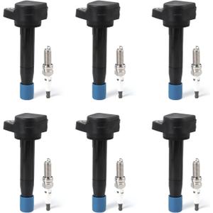 6PCS UF603 Ignition Coils Pack & Iridium Spark Plugs Compatible with Honda Acura RL TL TSX Accord Crosstour Odyssey 3.5L 3.7L V6 Replace# 5C1681 E1103 52-2036 IC693 C1624