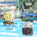 T104R Mechanical Timer Switch, 208277 VAC 40 Amp,Pool Pump Switch, 24 Hour 12 ON/Off for Pump, Heavy Duty Pool Timers Outdoor, Timer for Pump Lights HVAC Systems