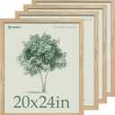 20x24 Picture Frame 4 Pack, Textured Natural Solid Wood Poster Frame, Wall Gallery Photo Frame