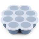 KeaBabies Silicone Food Freezer Trays with Lid, 2oz x 10 Pods Baby Food Storage Containers, Easy Puree Meal Prep, Breast Milk Silicone Freezer Molds, Dishwasher, Microwave Safe, BPA-Free (Slate)