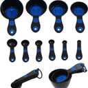 Chef Craft Set of 10 Piece Spoons and Measuring Cups (Black & Blue)