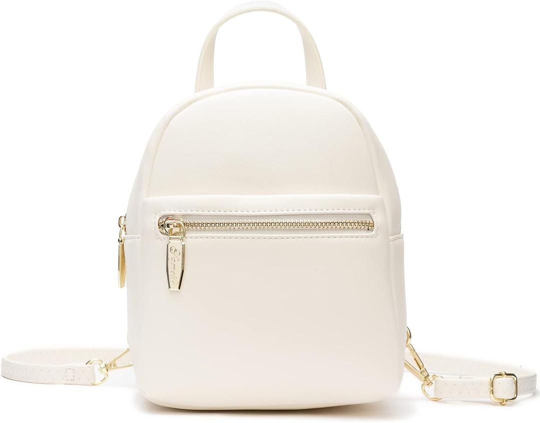 Mini Backpack Purse for Girls Teenager Cute Leather Backpack Women Small Shoulder Bag Handbags Beige