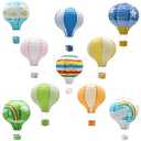 Hanging Hot Air Balloon Paper Lanterns, Reusable Chinese Japanese Party Ball Lamps Decorations Wedding Birthday Anniversary Christmas Engagement, Set of 10
