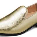 UUBARIS Mens Dress Loafers Tuxedo Suit Slip on Shoes (7, Gold)