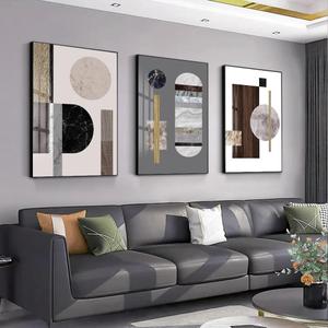 QKF Large Abstract Bright Canvas Framed Wall Art Decor For Living Room For Wall Modern Posters & Prints Bedroom Office Artwork For Home Geometry Round Square Paintings（20"X28"X3 pieces）
