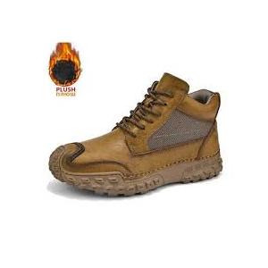 High Quality Men Winter Leather Ankle Boots Outdoor High Top Keep Warm Sneakers 41