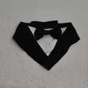 ADOGGYGO Formal Dog Tuxedo, Wedding Dog Bandana Collar with Bowtie, Adjustable Pet Birthday Wedding Tux Outfit for Medium Large Dogs (L, Black)