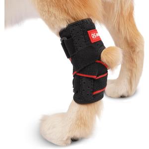 Dog Hock Brace Rear Leg Built-in Metal Spring Strips Support for Sprains, Arthritis, Ligament Injuries, Post-Op Recovery with Adjustable Compression Straps (Large)