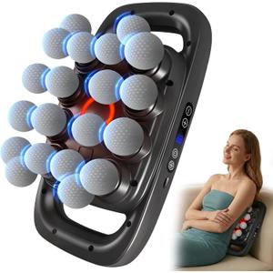 Mekanic 20-Head Massage Gun Deep Tissue with Soothing Warmth, 3 Modes & 30 Intensities, Quiet Multi-Head Back Massager for Pain Relief, Electric Percussion Muscle Massager for Neck, Shoulders,and Legs