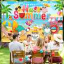 Hello Summer Banner, 71" X 43" Gnome Summer Banner Summer Party Decorations for Outside Indoor, Summer Decorations Banner for Beach Summer Decorations Summer Decorations for Home Office