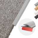 Flexible PVC Carpet Edge Trim Strip, Self Adhesive, Cuttable Carpet & Floor Transition Strip from Carpet to Tile, Waterproof Edging for Rugs & Mats, High Traffic Safety,for Carpet Thickness Within 5mm, Size: 20Ft