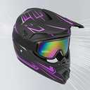 Yesmotor Youth Kids Motocross Helmet Motorcycle Dirt Bike Off-Road Mountain Bike BMX MX ATV Helmet with(Gloves Goggles Mask) 4Pcs Set - DOT Approved(Purple,S)