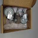 HOLKIE Caster Wheels 3 inch Locking Casters Set of 4, Threaded Stem 3/8" -16 x 1-1/2" (Diameter 3/8", Length 1-1/2") Swivel Heavy Duty Castors Gray