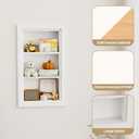 Solid Wood 14 X 24 Recessed Medicine Cabinet,3-Tier, Medicine Cabinet Organizer,Wall Niche, Bathroom Wall Cabinet, Recessed Bathroom Cabinet,recessed Wall Cabinet, Bathroom Cabinet With Storage, White