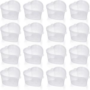Disposable Plastic Cups with Leak-Proof Lids and Heart-Shaped Souffle, Jello, Condiment Containers - 100 Sets, 1.5 oz Each