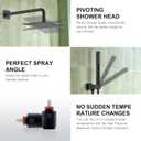 KENES Matte Black Rainfall Bathroom Shower System Rain Shower Head and Handle Set, Shower Faucet Set with 10-Inch Rain Showerhead and Handheld Spray, (Shower Valve Included), LJ-6026A-2