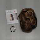 REECHO 12" Ponytail Extension, Classic Loose Curly Wavy Claw Clip Pony tails Hair Extensions Hairpieces for Women - Light Brown with Golden Ends