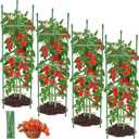4PCS Tomato Cages for Garden, Tomato Trellis for Raised Garden Bed, 51.2" Tall Cage Plant Support for Pots, Gardening Supplies Trellis for Climbing Plants (4PCSHigh: 51.2 Inch)