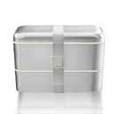 Bakpoco Stainless Steel Bento Box for Adult, 54oz Metal Leak-Proof Lunch Box Containers, Double Layer, Microwave Safe, with Detachable Divider
